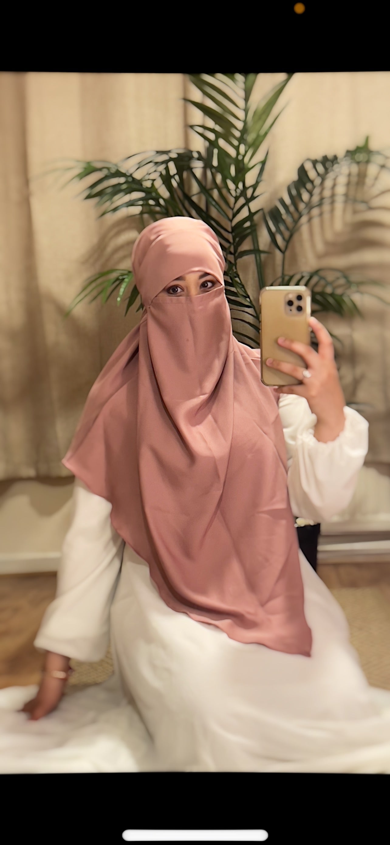 Silk Dusk Pink Qatari Khimar