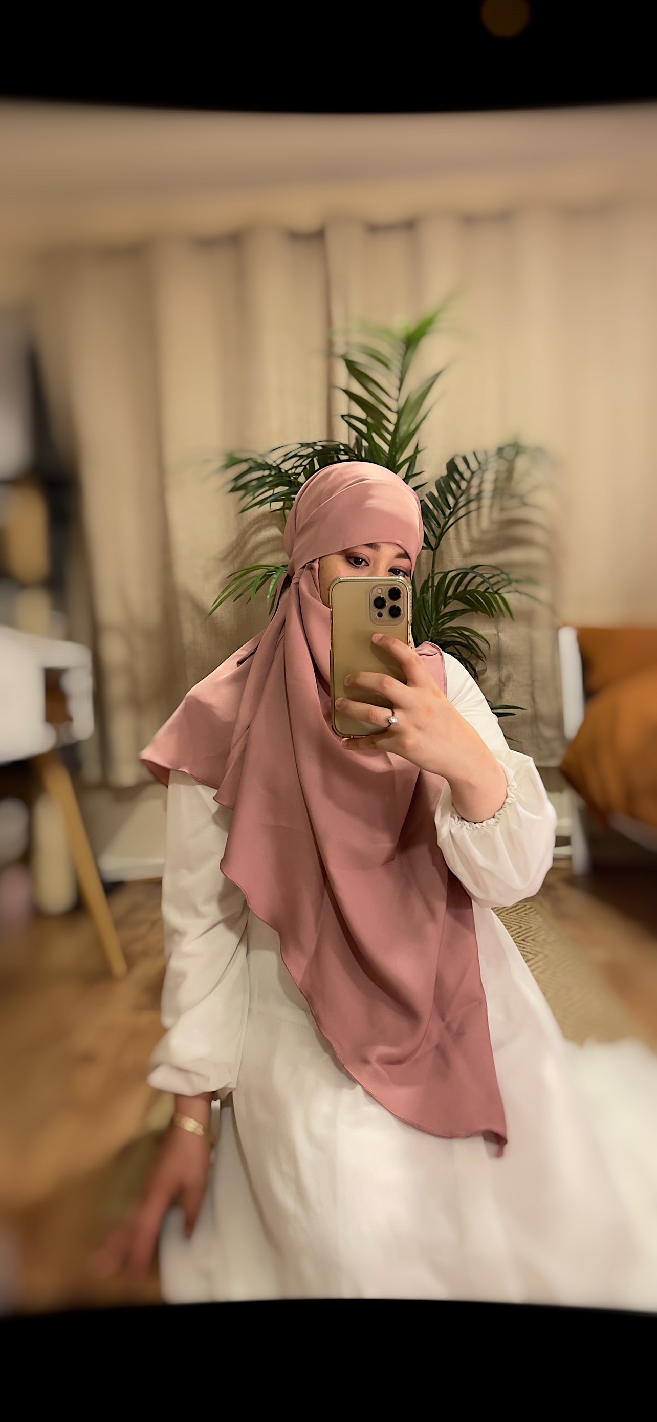 Silk Dusk Pink Qatari Khimar