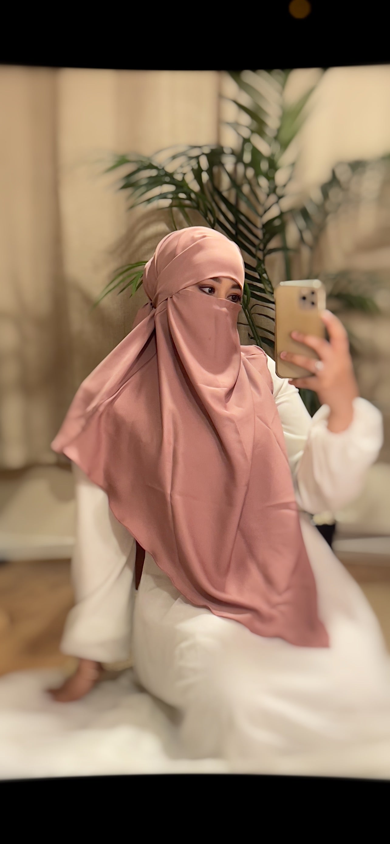 Silk Dusk Pink Qatari Khimar