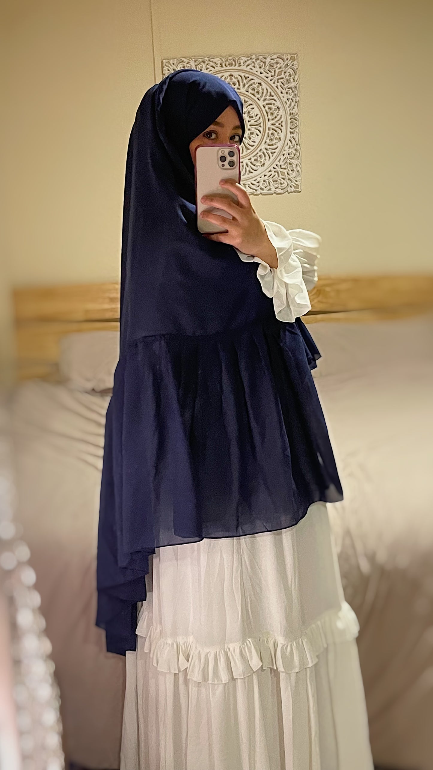 Maxi Navy Blue Flouncy Hijab