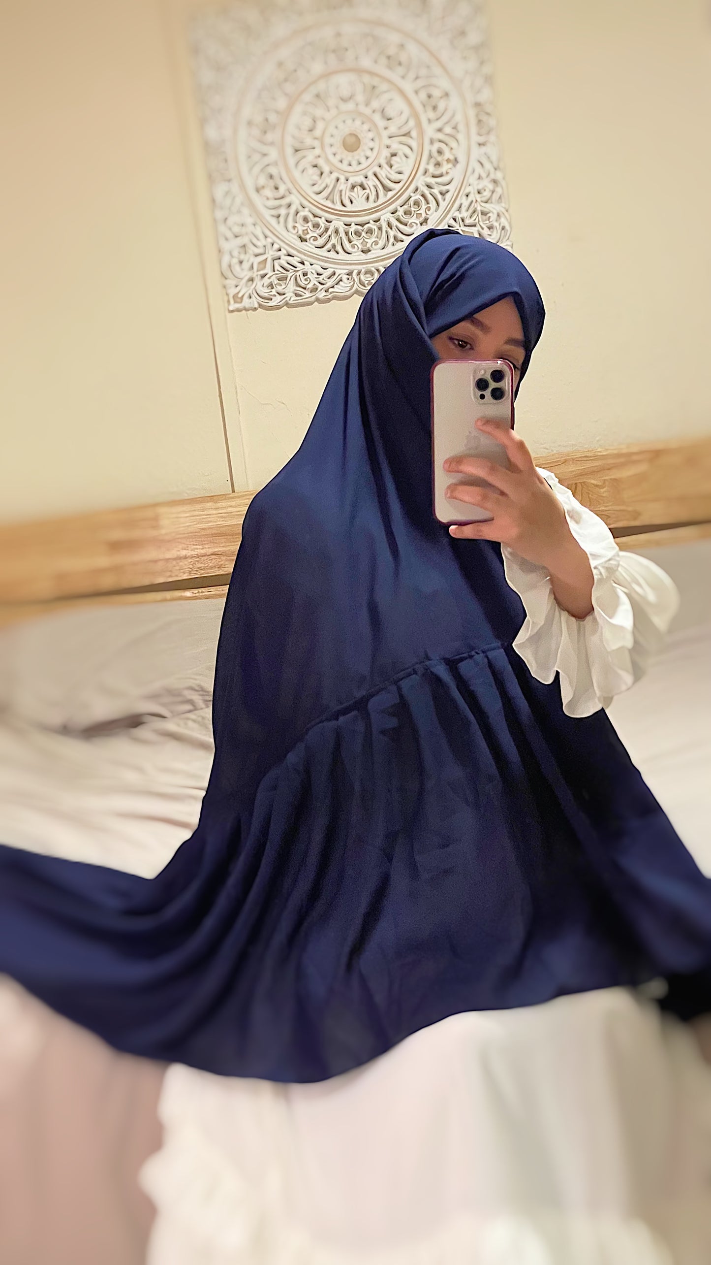 Maxi Navy Blue Flouncy Hijab