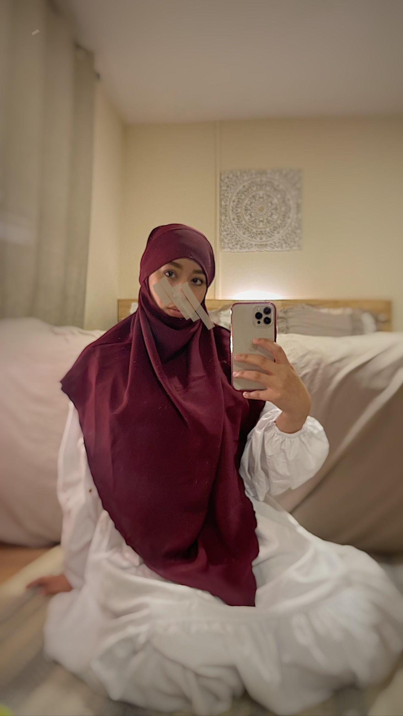 Silk Garnet Qatari Khimar