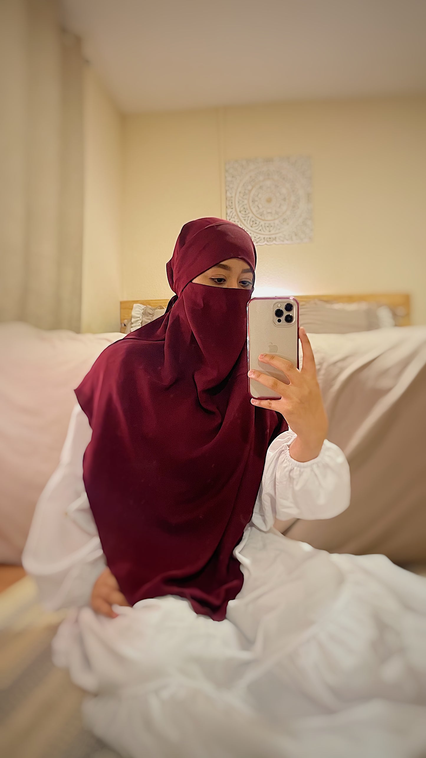 Silk Garnet Qatari Khimar