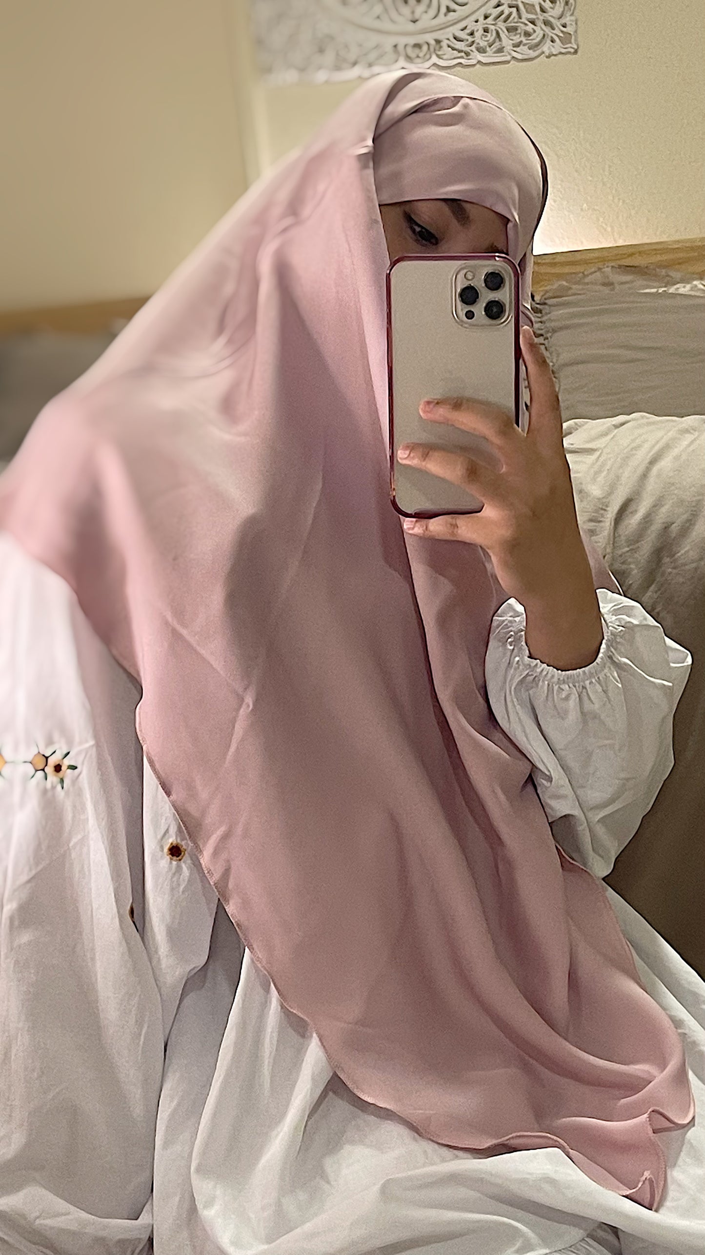 Silk Rosewater Qatari Khimar